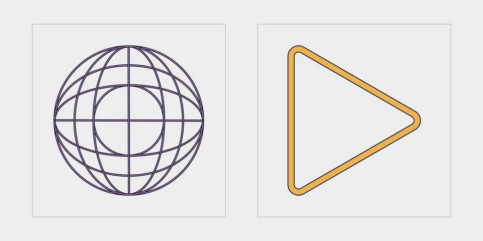 Vector Graphic Assets Set. Big collection of abstract graphic geometric symbols Stock Illustration