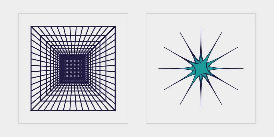 Vector Graphic Assets Set. Big collection of abstract graphic geometric symbols Illustrazione stock