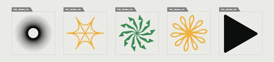Vector Graphic Assets Set. Big collection of abstract graphic geometric symbols Stock Illustration