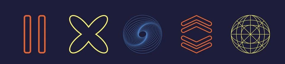 Vector Graphic Assets Set. Big collection of abstract graphic geometric symbols Illustrazione stock