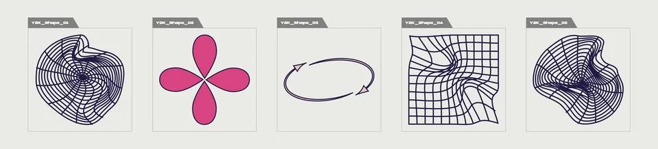 Vector Graphic Assets Set. Big collection of abstract graphic geometric symbols Stock Illustration