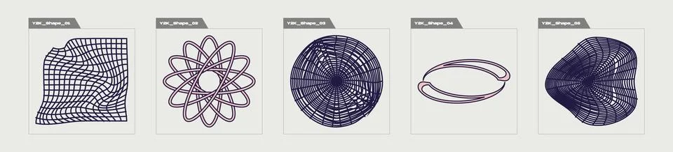 Vector Graphic Assets Set. Big collection of abstract graphic geometric symbols Stock Illustration