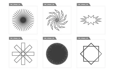 Vector Graphic Assets Set. Big collection of abstract graphic geometric symbols Illustrazione stock