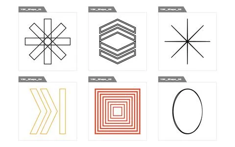 Vector Graphic Assets Set. Big collection of abstract graphic geometric symbols Stock Illustration