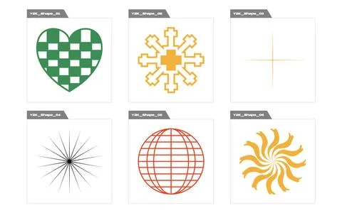 Vector Graphic Assets Set. Big collection of abstract graphic geometric symbols Illustrazione stock
