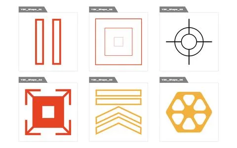 Vector Graphic Assets Set. Big collection of abstract graphic geometric symbols Stock Illustration