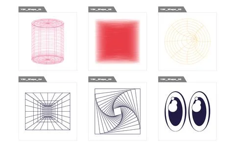 Vector Graphic Assets Set. Big collection of abstract graphic geometric symbols Stock Illustration