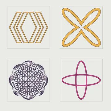 Vector Graphic Assets Set. Big collection of abstract graphic geometric symbols Stock Illustration