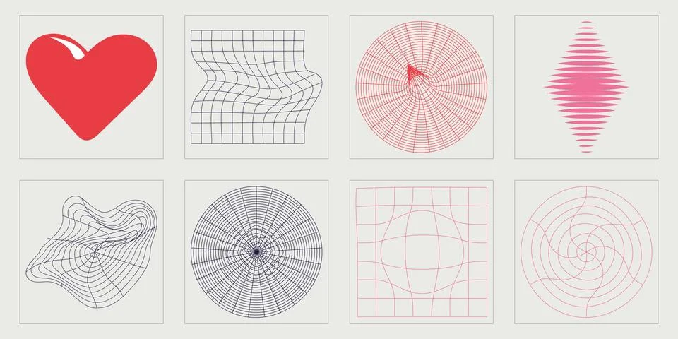 Vector Graphic Assets Set. Big collection of abstract graphic geometric symbols Illustrazione stock