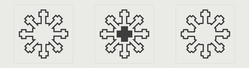 Vector Graphic Assets Set. Brutalism star and flower shapes. For modern T-shirts Stock Illustration