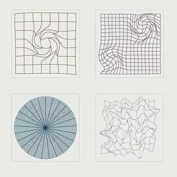 Vector Graphic Assets Set. Brutalism star and flower shapes. Elements for Stock Illustration