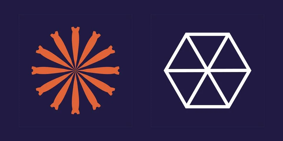 Vector Graphic Assets Set. Extraordinary Graphic Assets. Flat minimalist icons. Illustrazione stock
