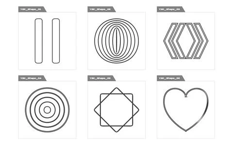 Vector Graphic Assets Set. Extraordinary Graphic Assets. Flat minimalist icons. 스톡 일러스트