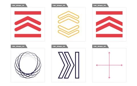 Vector Graphic Assets Set. Extraordinary Graphic Assets. Templates for notes Illustrazione stock