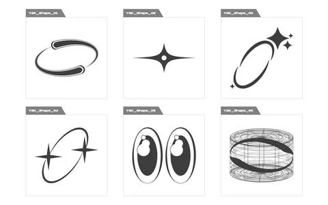 Vector Graphic Assets Set. Extraordinary Graphic Assets. Flat minimalist icons. Illustrazione stock