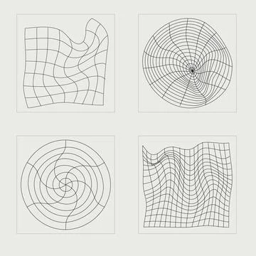 Vector Graphic Assets Set. Extraordinary Graphic Assets. Objects in y2k style. Stock Illustration