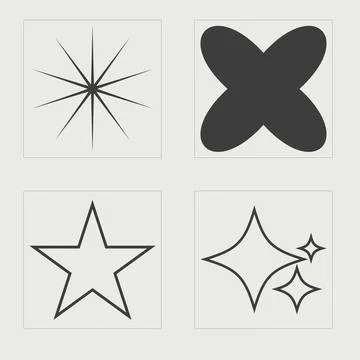 Vector Graphic Assets Set. Large set of retro objects for design. Objects in y2k 스톡 일러스트