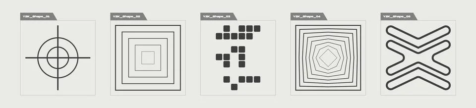 Vector Graphic Assets Set. Large set of retro objects for design. Objects in y2k 스톡 일러스트