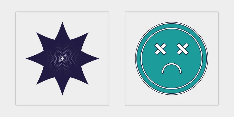 Vector Graphic Assets Set. Large set of retro objects for design. Objects in y2k イラスト素材