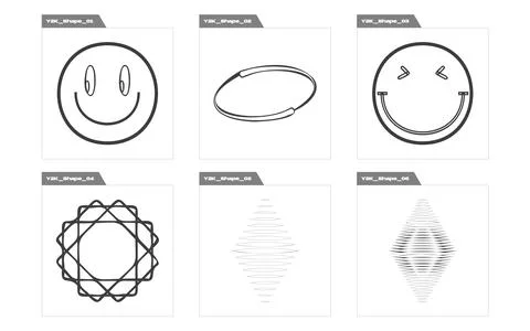 Vector Graphic Assets Set. Large set of retro objects for design. Objects in y2k イラスト素材