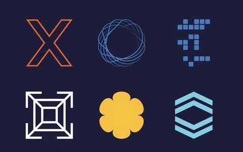 Vector Graphic Assets Set. Rave psychedelic retro futuristic set. Elements for Stock Illustration