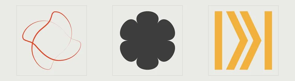Vector Graphic Assets Set. Retro futuristic graphic ornaments. Templates for 스톡 일러스트