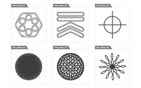 Vector Graphic Assets Set. Retro futuristic graphic ornaments. For modern T Stock Illustration