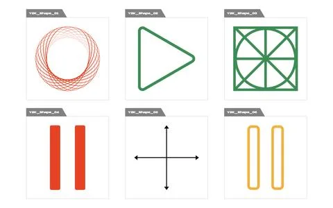 Vector Graphic Assets Set. Retro futuristic graphic ornaments. Objects in y2k イラスト素材