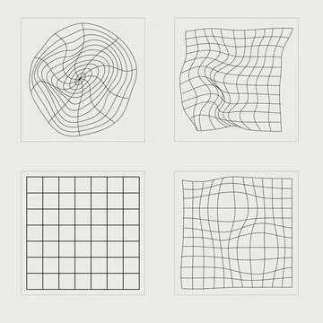 Vector Graphic Assets Set. Retro futuristic graphic ornaments. Objects in y2k Stock Illustration