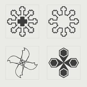 Vector Graphic Assets Set. Trendy geometric postmodern figures. For modern T Stock Illustration