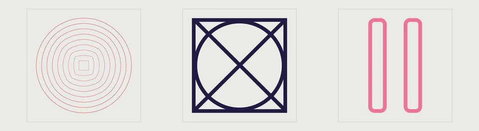 Vector Graphic Assets Set. Trendy geometric postmodern figures. Modern abstract Stock Illustration