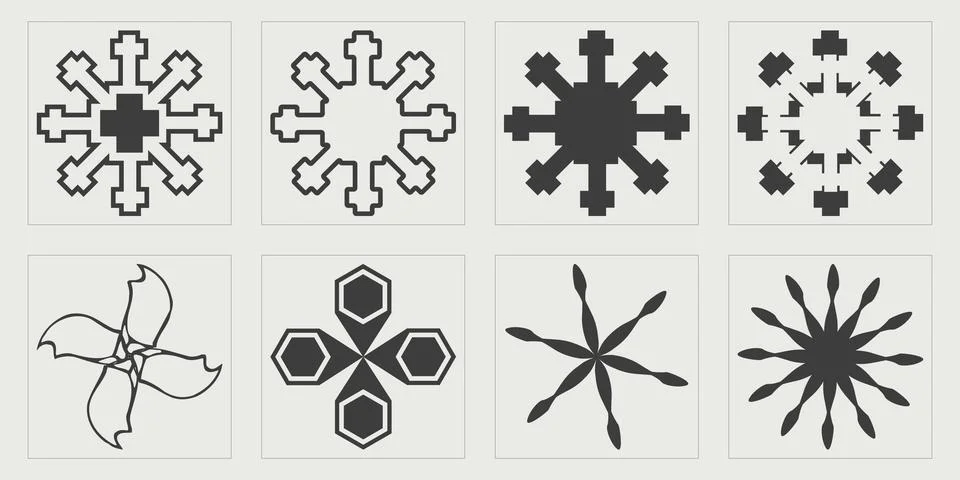 Vector Graphic Assets Set. Trendy geometric postmodern figures. Modern abstract Illustrazione stock
