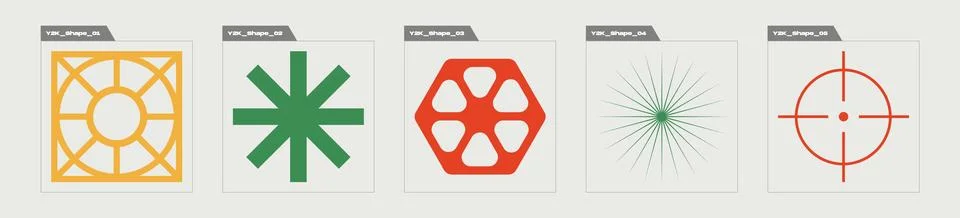 Vector Graphic Assets Set. Trendy geometric postmodern figures. Templates for Stock Illustration
