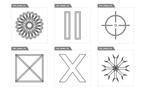 Vector Graphic Assets Set. Trendy geometric postmodern figures. Objects in y2k イラスト素材