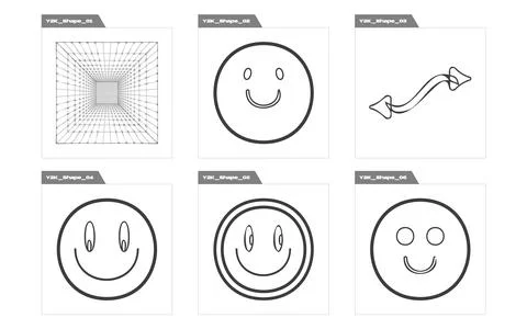 Vector Graphic Assets Set. Trendy geometric postmodern figures. Flat minimalist Stock Illustration