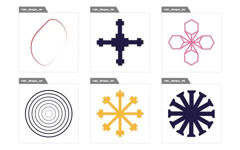 Vector Graphic Assets Set. Trendy geometric postmodern figures. Flat minimalist Illustrazione stock