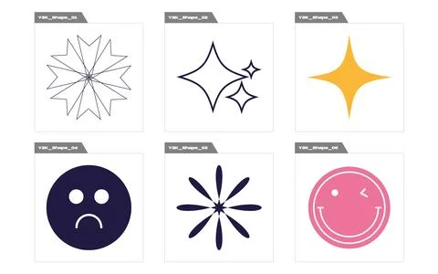 Vector Graphic Assets Set. Trendy geometric postmodern figures. Elements for Stock Illustration