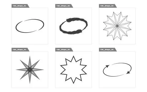 Vector Graphic Assets Set. Trendy geometric postmodern figures. Objects in y2k Illustrazione stock