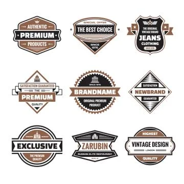 Vector graphic badges collection. Original vintage badges. Stock Illustration
