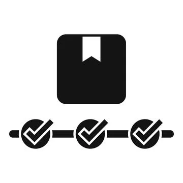 Vector graphic of a bookmarked square above a checkmark progress tracker Illustrazione stock
