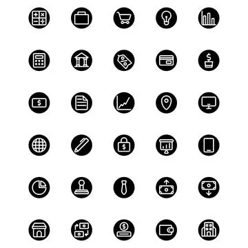 Vector Graphic of Business Icon Set. Perfect for user interface, new application Stock Illustration
