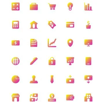 Vector Graphic of Business Icon Set. Perfect for user interface, new application Stock Illustration