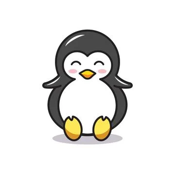 Vector Graphic Cartoon of a Penguin. Cute cartoon vector Stock Illustration