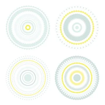 Vector graphic of color mandala circles. Round ornate shapes. Geometric Stock Illustration