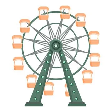 Vector graphic of a colorful ferris wheel against a white background, suitable Illustration