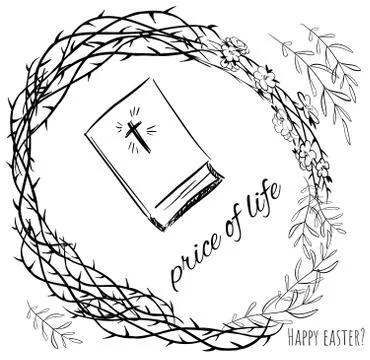 Vector graphic composition with bible  Price of life - Happy easter Stock Illustration