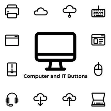Vector Graphic of Computer and IT Buttons. Good for user interface, new applicat Illustrazione stock