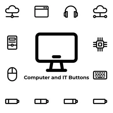 Vector Graphic of Computer and IT Buttons. Good for user interface, new applicat Stock Illustration