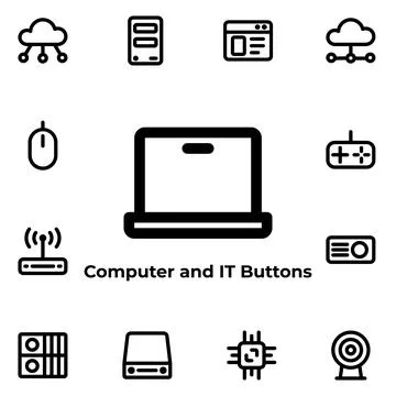 Vector Graphic of Computer and IT Buttons. Good for user interface, new applicat Stock Illustration