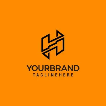 Vector graphic creative alphabet symbol Letter H Logo Line Design Template Stock Illustration